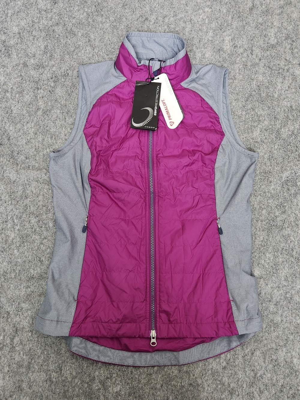 NWT Zero Restriction Tess Lightweight Hybrid Full-Zip Vest Women S Purple Sport